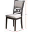 Chaises de salle à manger pour pièce (2), finition grise, assise rembourrée, contemporain, bois d'hévéa et finition (2), sièges supplémentaires, moderne,