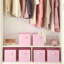 Ensemble de 6 bacs de rangement en tissu rose-1004009155