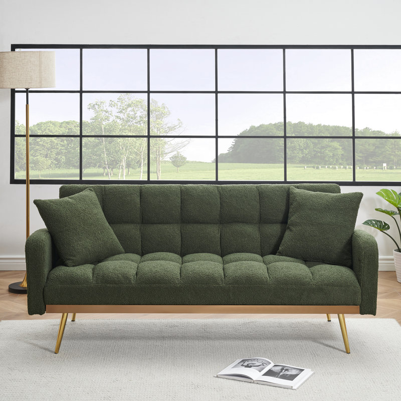 Lit réglable de 69 pouces avec matériau pour la petite chambre à coucher et le salon - convertible à trois vitesses, confortable, cadre de conception ajustable, base amovible