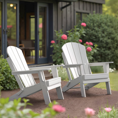 Aulika Outdoor HDPE Traditional Adirondack Chairs