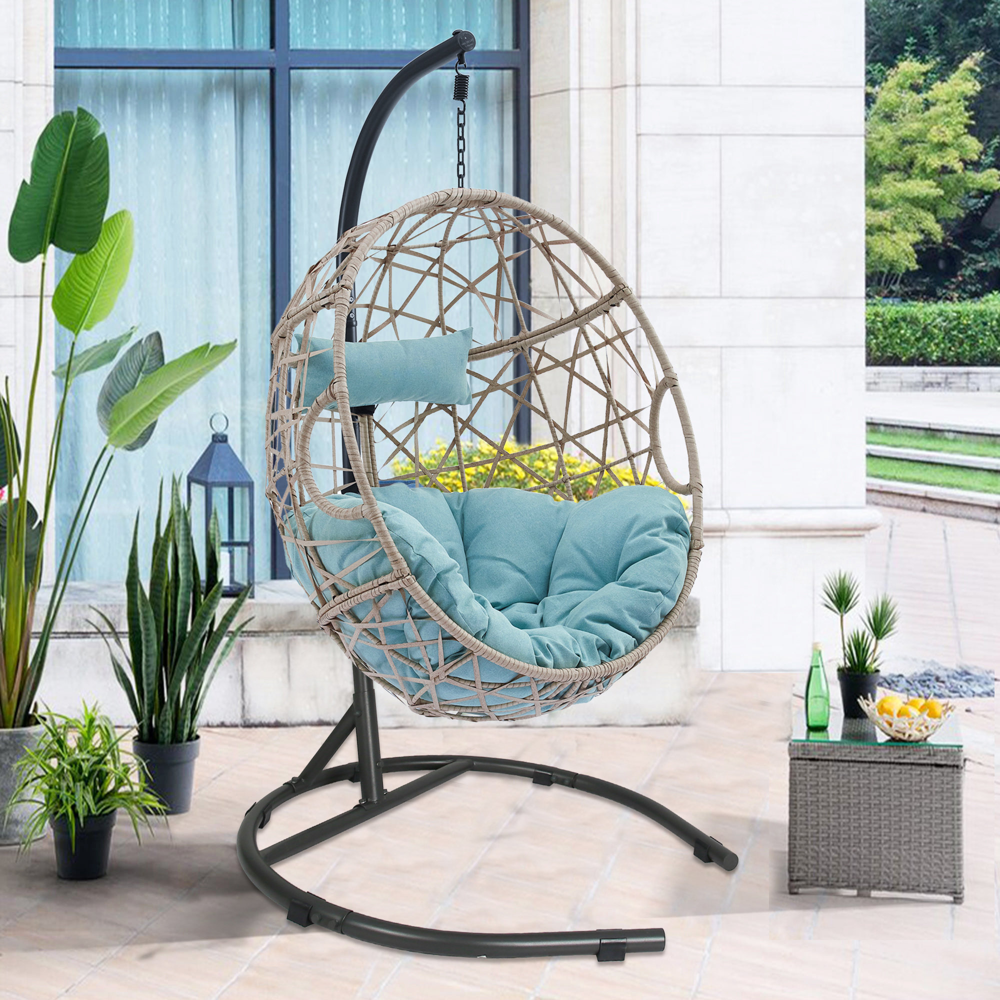 egg shaped outdoor swing chair