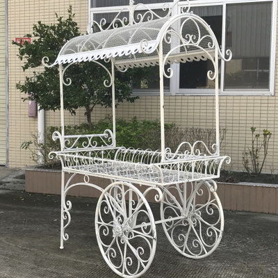 Tusheti Large Iron Flower Cart with Roof