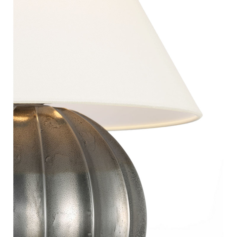 Barden 18" Table Lamp with Linen Shade, Museum Pewter