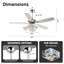 52" Beedle 5 - Blade 2-Tier Crystal Ceiling Fan with Remote Control and Light Kit Included