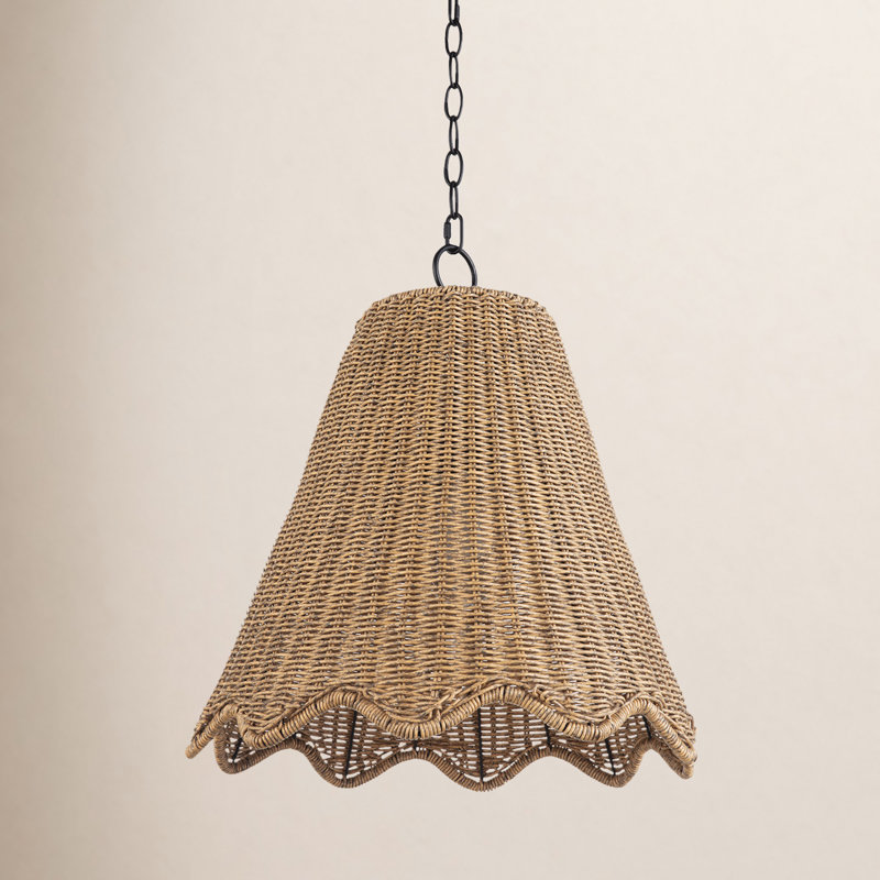 Grand luminaire suspendu Summer (naturel vieilli), H 26,5 po x l 20 po x P 20 po