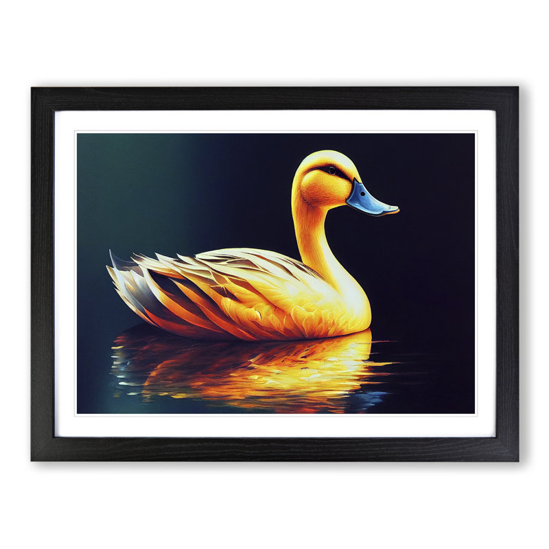 Legendary Duck - Single Picture Frame Print, Black, 46cm H x 64cm W x 2cm D
