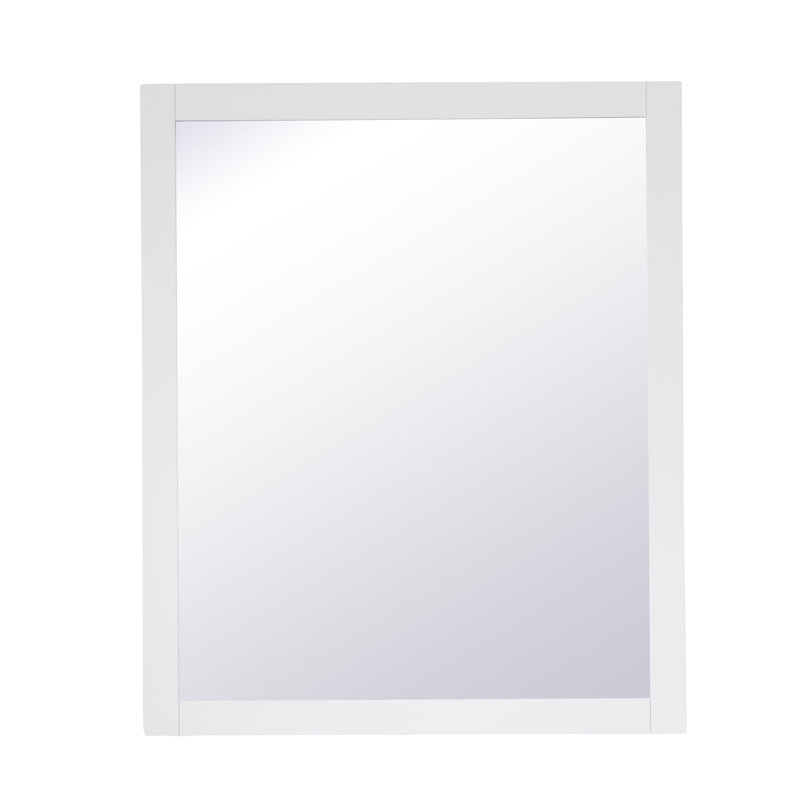 Metcalfe Solid And Engineered Wood Flat Wall Mirror, 36"  x 30" , White