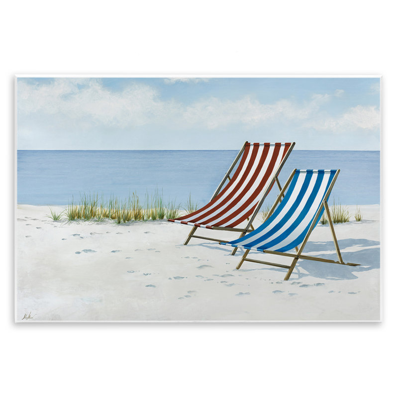 Art sur plaque de chaises de plage sereine par Max Maxx, H 10 po x l 15 po