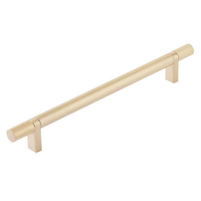 Emtek Select Cabinet Pull 6" Centre-to-Centre w/  Rectangular Bar Stem & Knurled Bar
