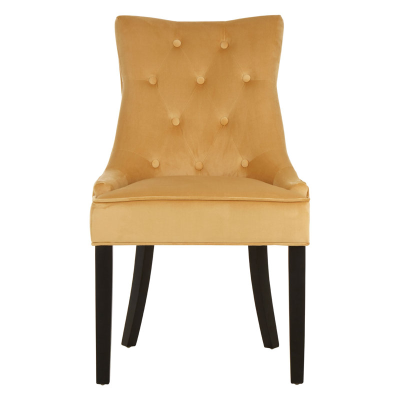 Moultrie 124.46cm H Tufted Polyester Blend Upholstered Side Chair, Light Gold