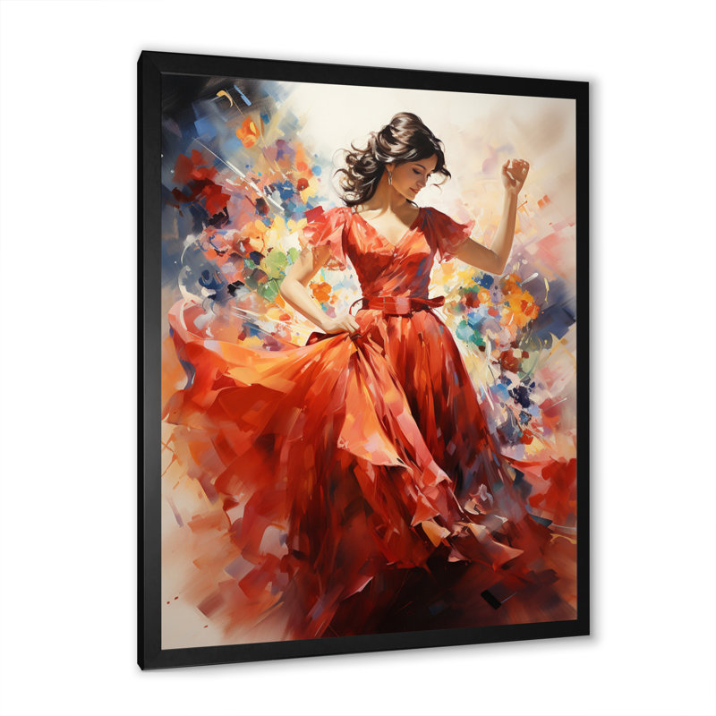 Mainab corail beige Mexique Fiesta Celebration Winab sur toile, H 32 po x l 16 po x P 1 po, Cadre simple noir