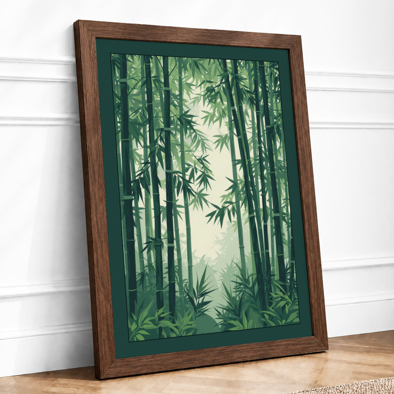 Misty Bamboo Grove Japandi - Print, Walnut, A3 - 42.0 x 29.7 cm
