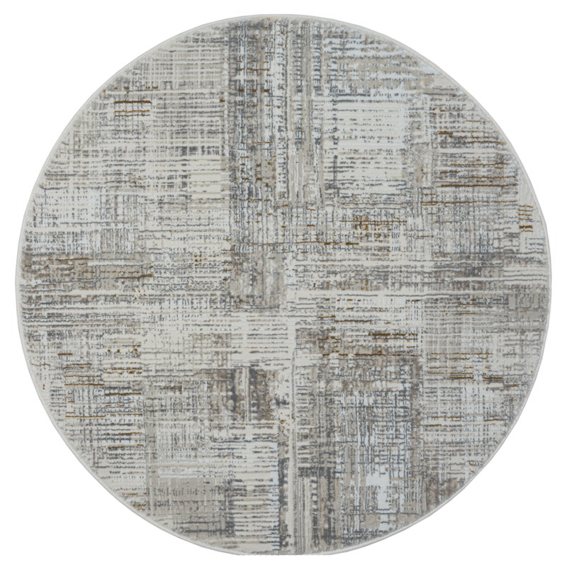 Thalia cream  Rug, Round 120cm