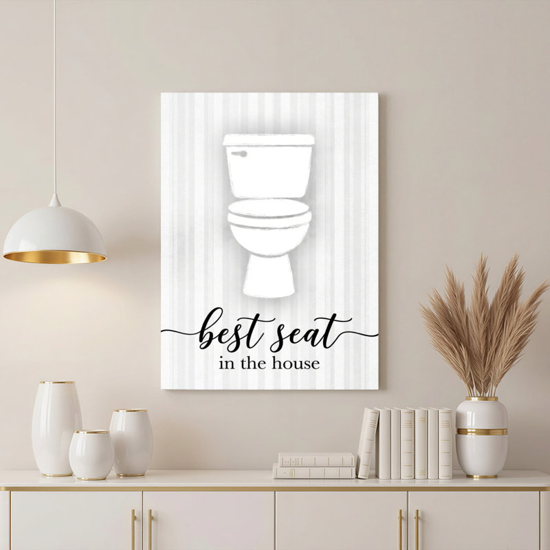 Ensemble de 1 tableau mural sur toile représentant un siège de toilette, H 36 po x l 24 po