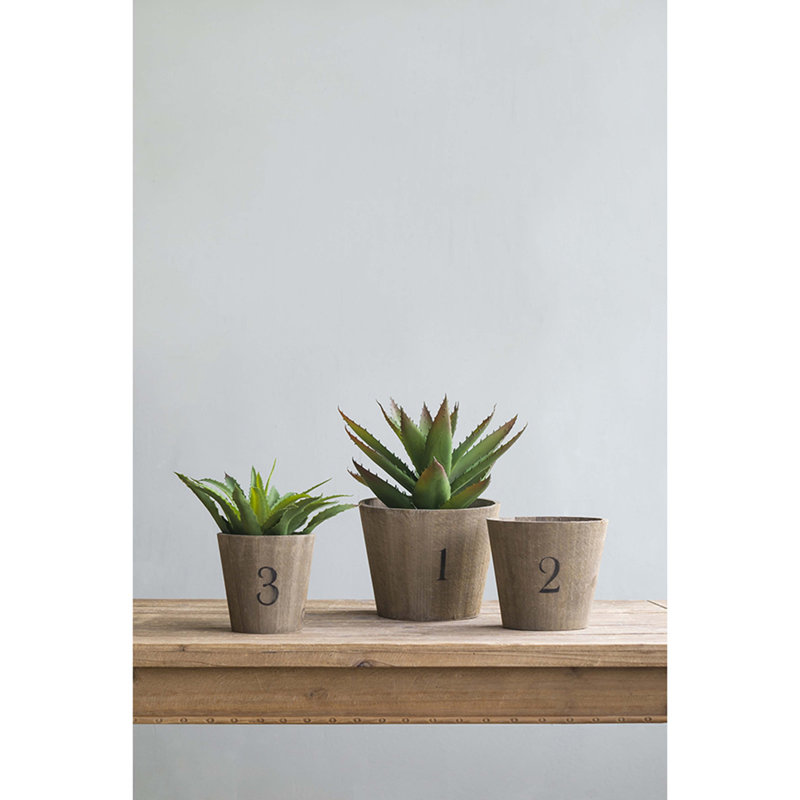 Ensemble de 3 pots à fleurs Thornton, L: 8,3 x 8,3 x 6,5 po, M: 6,8 x 6,8 x 6,1 po, S: 5,3 x 5,3 x 5,1 po