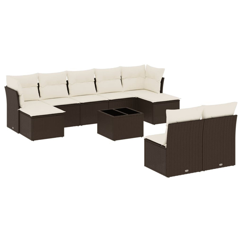 Ensemble de canapé de jardin Vidaxl - brun