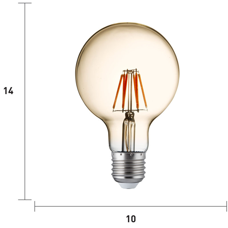 40W Equivalent E27 LED Globe Light Bulb, Amber