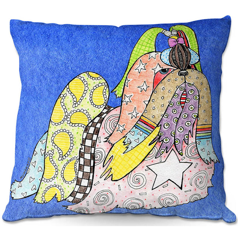  Coussin Couch Shihtzu, 20 po x 20 po, Aigue-marine