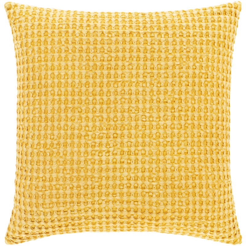 Coussin en coton Kappa, Safran, 20 po X 20 po, Duvet