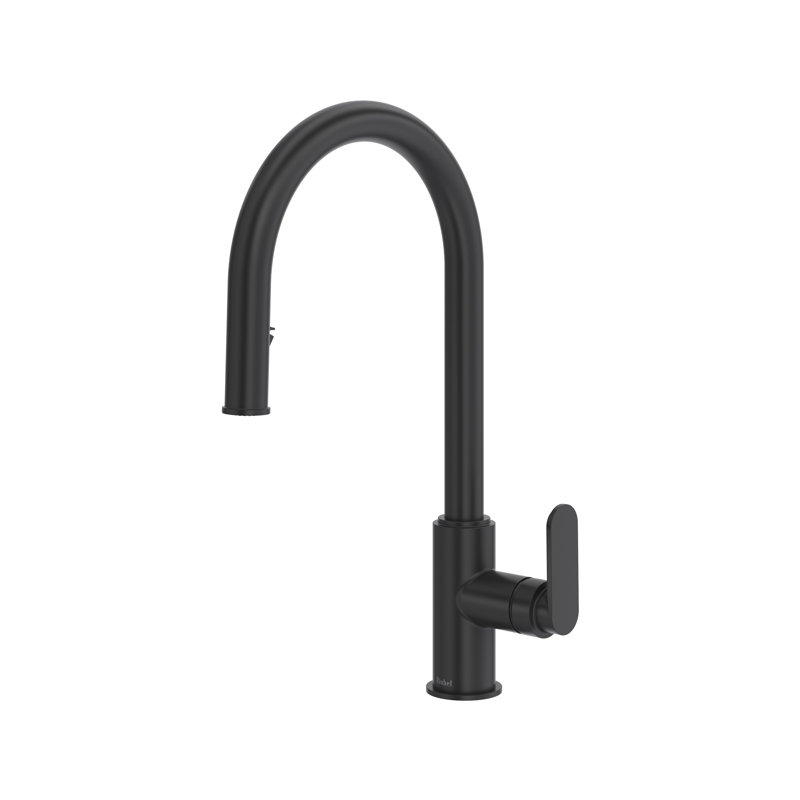 Arca Pull-Down Kitchen Faucet With C-Spout, Black