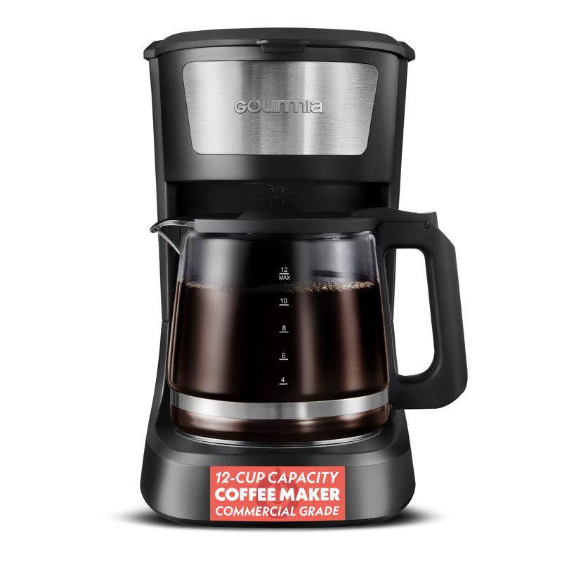 Cafetière goutte à goutte Gourmia 12 tasses, fonctionnement à une touche avec pause et service, noir
