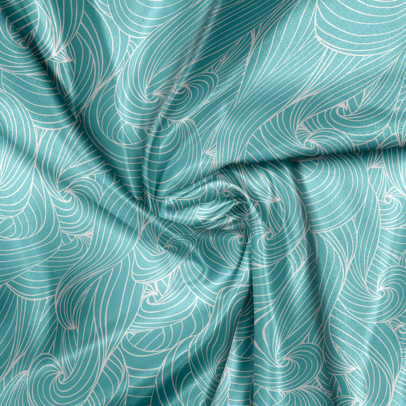 Rustic curtain, sea -inspired lines, White, Blue