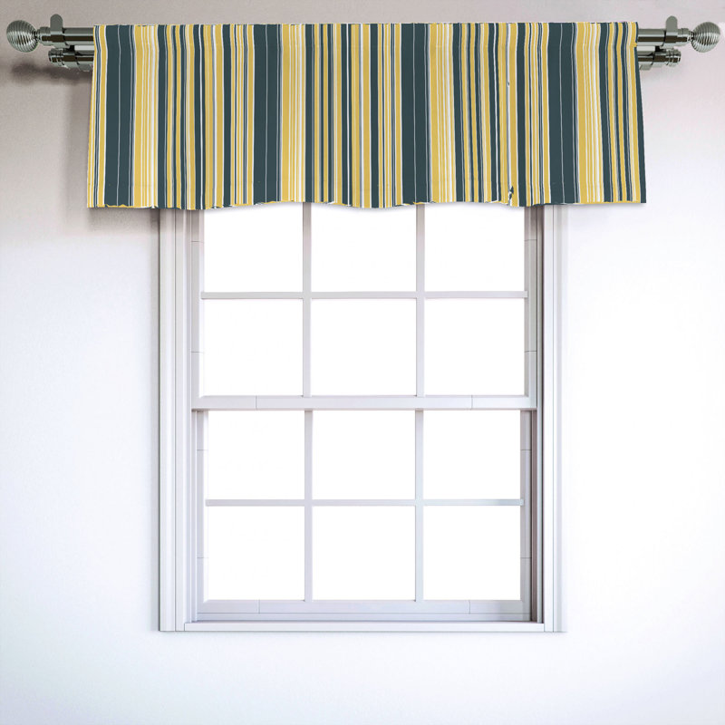 Sateen Striped Ruffled Window Valance
