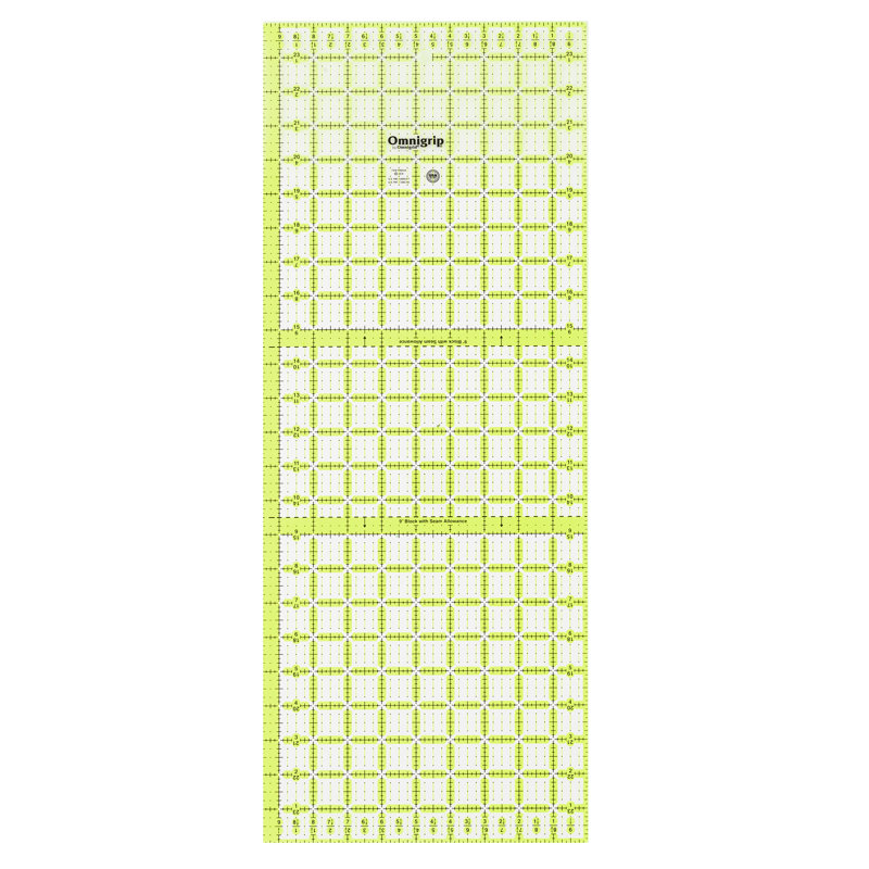 Omnigrip Neon Rectangle Ruler, 9-1/2" x 24"