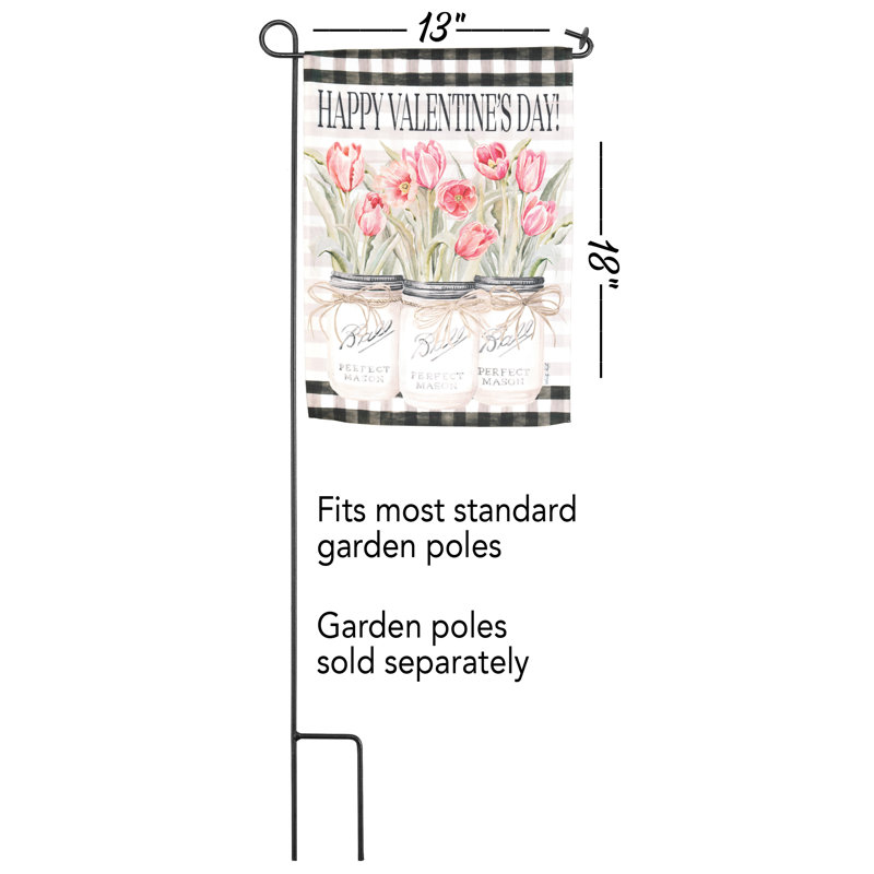 Drapeau de jardin 18 po x 13 po Happy Valentines Day