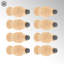 Ensemble de 8 butoirs de porte en bois