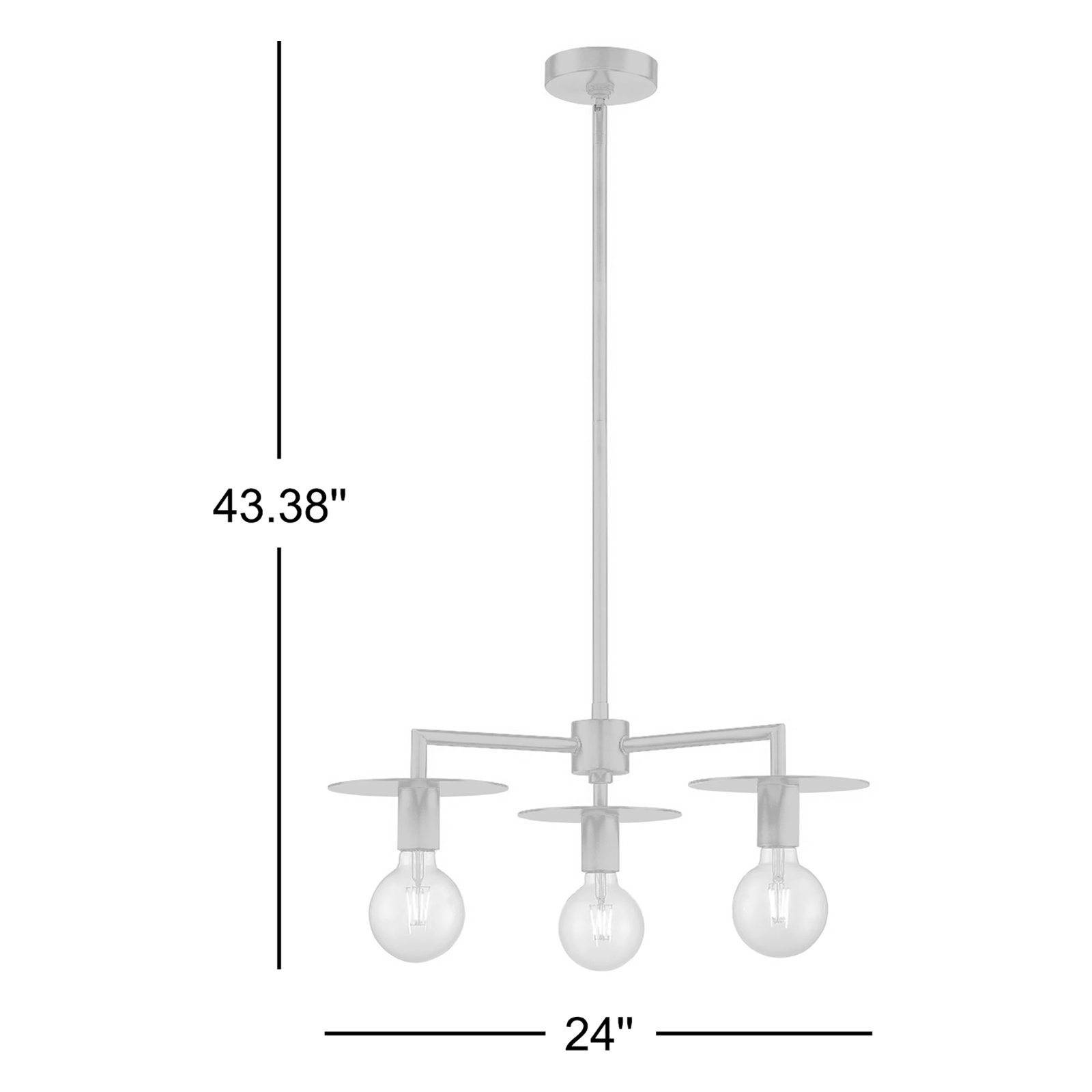 Sawvel 3 - Light Dimmable Sputnik Chandelier, Vintage Brass