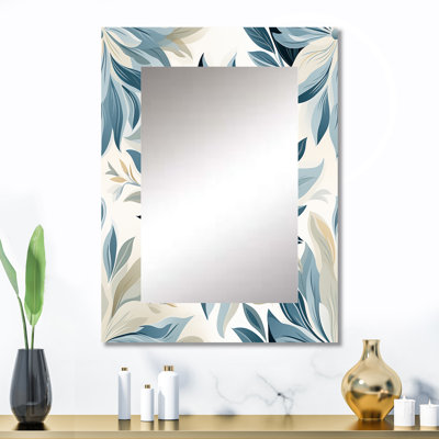 Amberlynn Tranquil Patterns - miroir mural décoratif floral, miroir de maison de campagne, impression d'art en métal