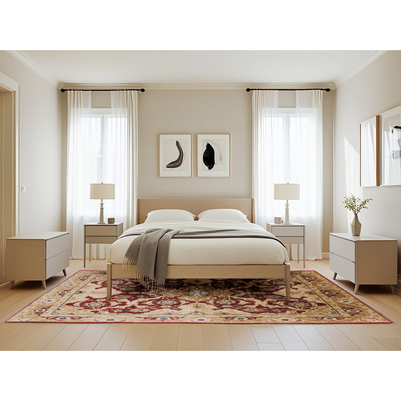Tapis oriental rouge / beige Garig, Rectangle 5 pi x 8 pi