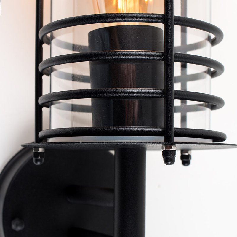 Spruce Head Black Outdoor Wall Lantern, Included