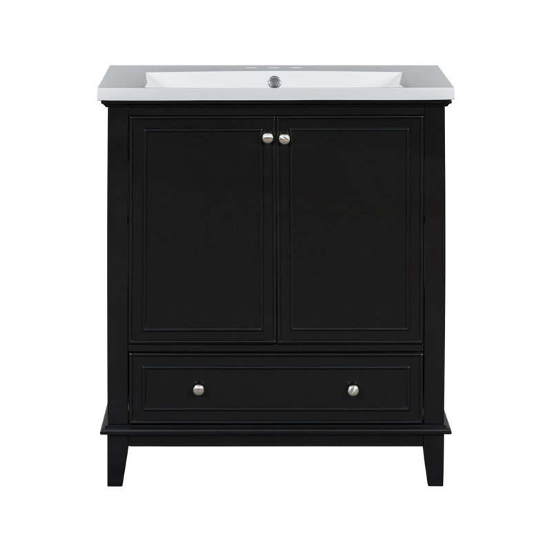 30" Bathroom Vanity with Sink Combo, Black