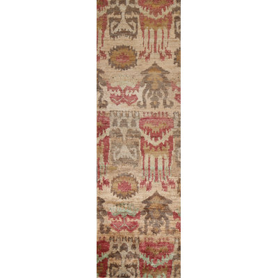 Tapis de couloir oriental Oushak noué à la main 2 x 10