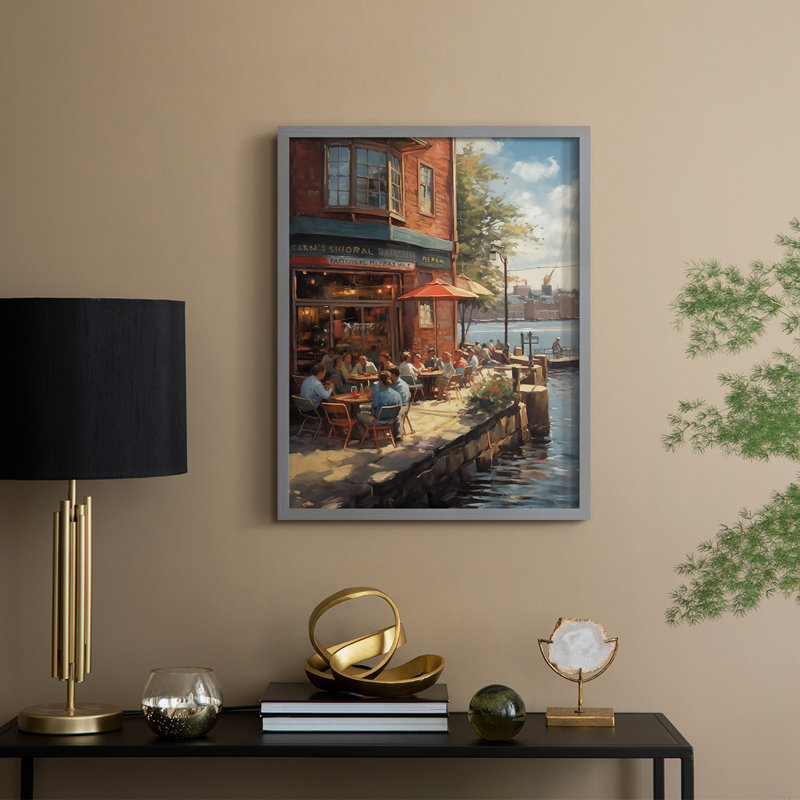 Série NAUTICAL DC XXVII - reproduction encadrée de qualité supérieure - prête à être accrochée - aucun clou requis, Gris