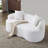 White Curved Loveseat Sofa With Round Armrest, Compression Couch With 2 Pillows, Cream Couch For Small Space, Living Room, Bedroom, No Assembly-252989733