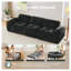Canapé modulaire 110 po en velours capitonné noir modulaire à 3 places sans assemblage pour le salon-2031501111