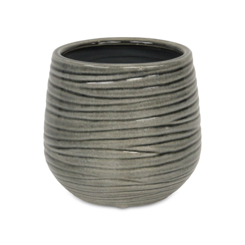 Pot en céramique Grazielli, H 6,5 po x l 6 po x P 6 po, gris