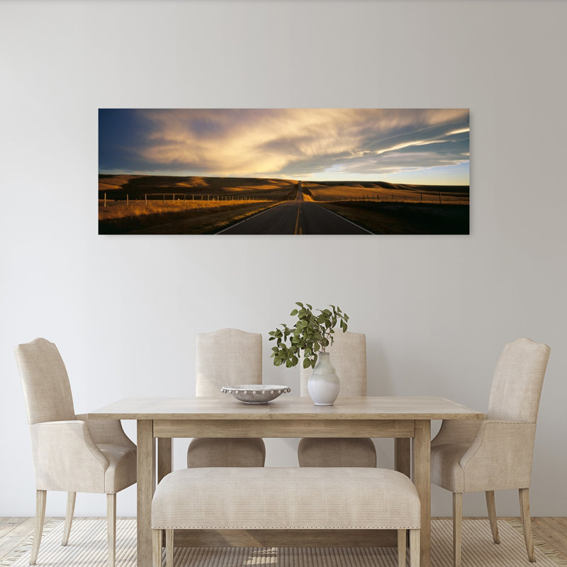 Road Montana USA 1 Piece Wrapped Canvas Panoramic Wall Art, 50.8 cm H x 152.4 cm W