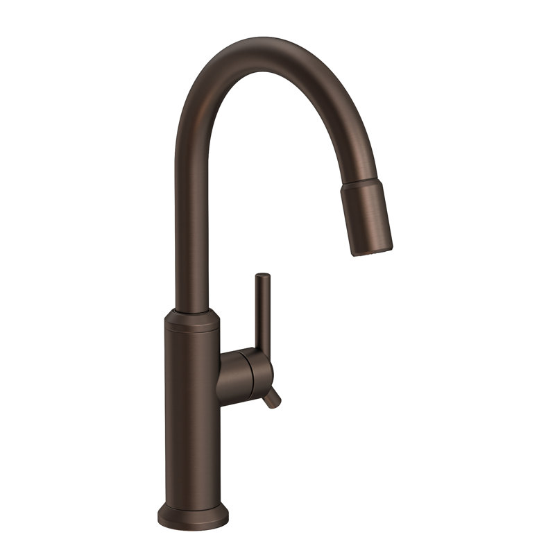 Jeter Single Handle Pull Down Kitchen Faucet, English Bronze