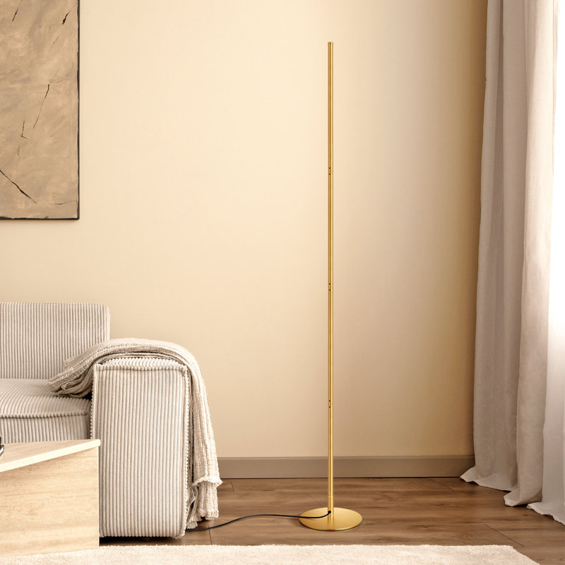 Adjustable Height Dimmable LED Corner Floor Lamp with Remote Control, 1, Gold