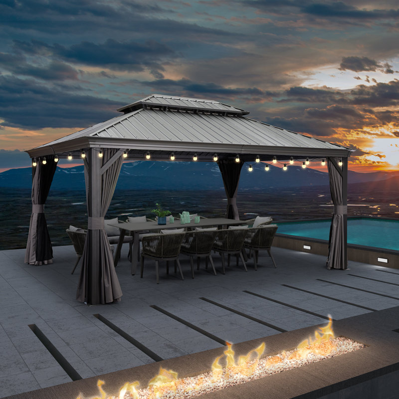 12 Ft. W x 16 Ft. D Alunium Patio Gazebo