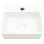 Lavabo de salle de bain mural rectangulaire en céramique blanche 13,6 x 11,6 pouces, teint, faible absorption d'eau, style flottant, accessoires de montage avec lavabo simple, surface lisse acide, moderne