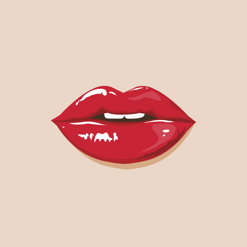 Sexy Lips - Wrapped Canvas Print, 30cm H x 30cm W x 3.8cm D