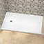 Base de douche rectangulaire en alcôve en acrylique l 60 po x P 36 po avec plateau de douche rectangulaire à seuil simple blanc brillant avec drain à gauche et jupe à 4 côtés-131661302