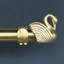 Tringle à rideaux double Elegant Swan avec fleuron décoratif, longueur réglable (disponible en or et argent)-970397344-970397346