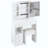 Small Size Left Drawer Desktop Vanity Table + Cushioned Stool, Large Sliding, Touch Control, Tri-Color Switching, Brightness Adjust LED Mirror, High Capacity Storage, Suitable For Small Space-662215087