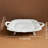 Embossed Double Ear Ceramic Tray | Tall Dim Sum Fruit Tray | Tea Tray | Elegant Home Decoration